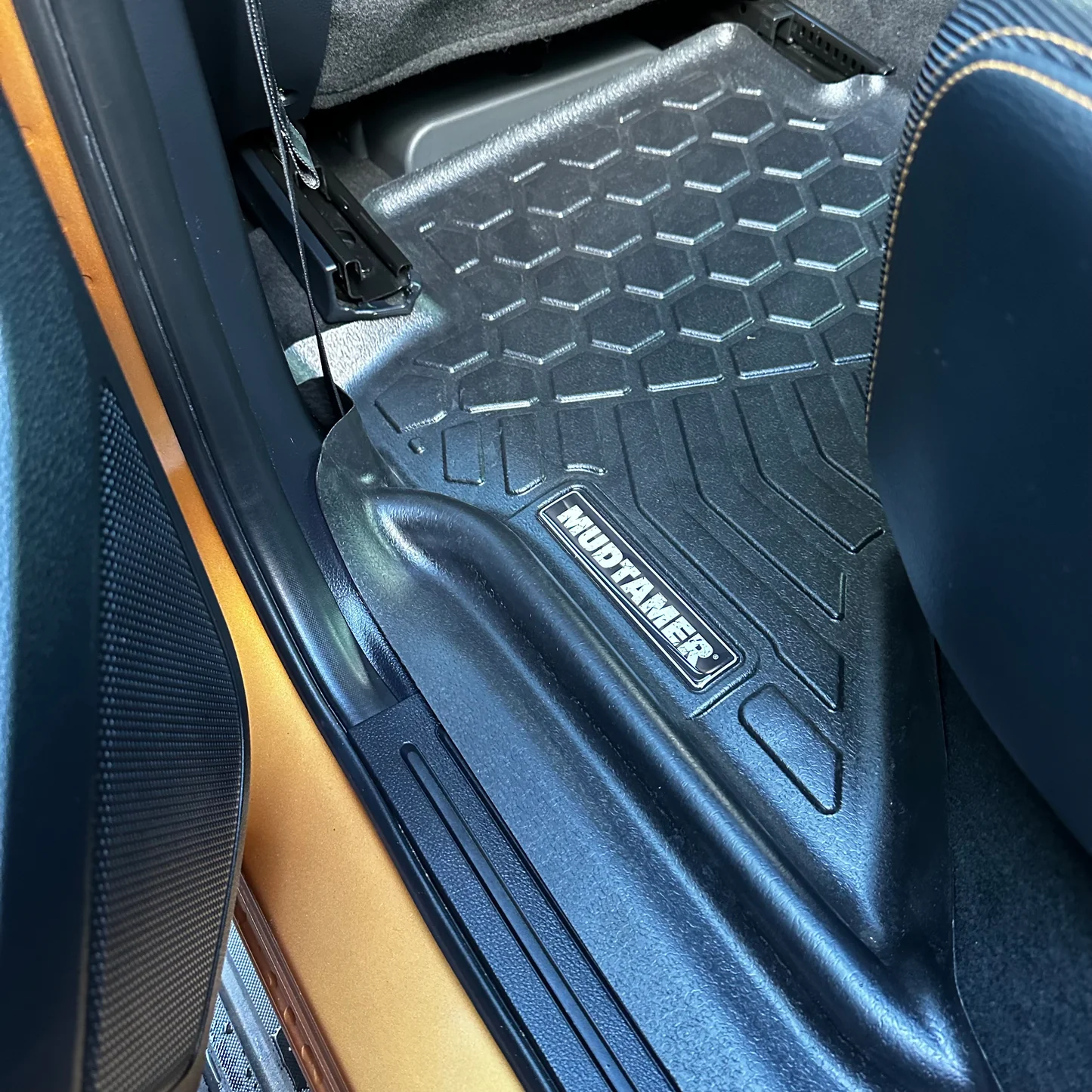 Passenger rear MUDTAMER floor mat installed in a PX Ranger