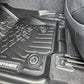 Car floor mat with brand logo on a car interior background